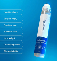 Constelle Rosemary Hair Growth Serum Roll On 25 ml | 3% Rosemary | 2% Aminexil | 3% Redensy l 2% Anagain | Precision Scalp Applicator | Paraben & Sulphate Free | Non oily and mess free